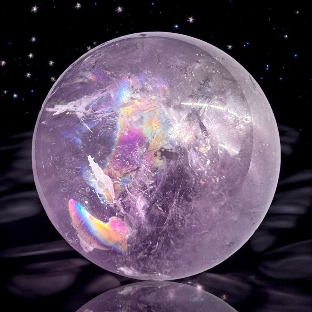 Amethyst‎ Crystal Marble Sphere Meditation Stone